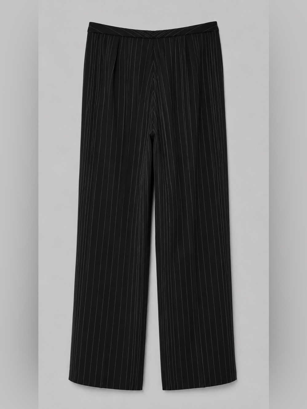 Women’s Black Pinstripe Fully Lined Straight Leg Dress Pants Size 10P Petite - Picture 2 of 4